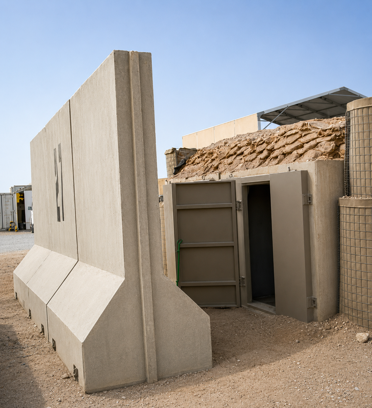 Precast concrete blast walls